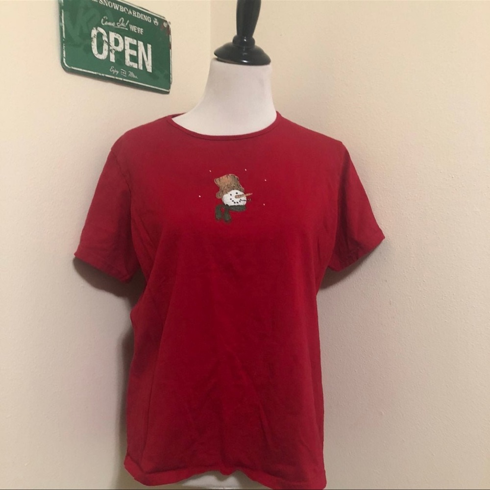 Hanes Red Short Sleeve Tee with Crew Neck